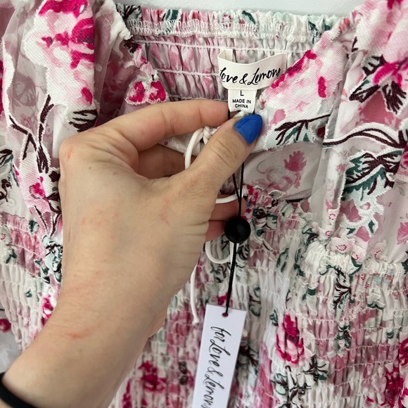 For Love and Lemons Lovell Burnout Smocked Mini Dress size L - Picture 4 of 4